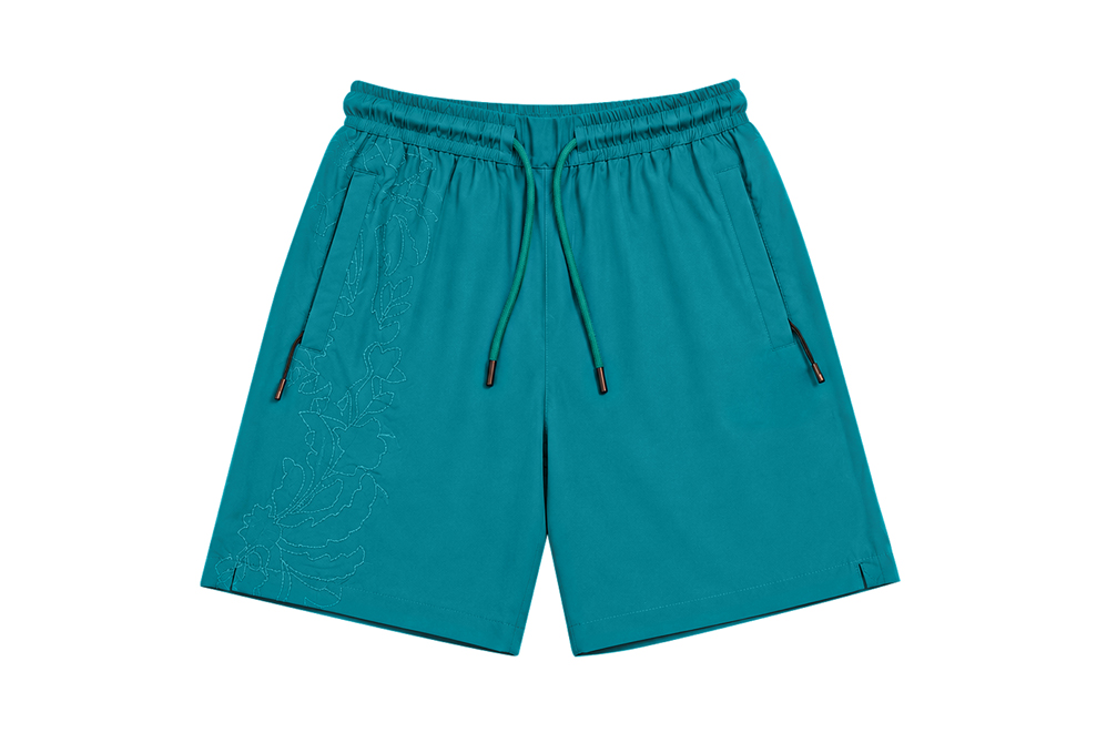 Flat lay clothing photo editing and symmetry shaping for shorts