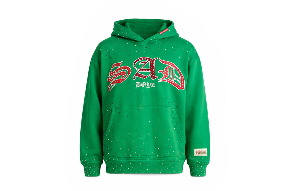Ghost mannequin invisible hollow man effect for green hoodie
